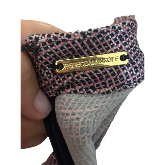 Rebecca Minkoff Tweed Multi Zipper Slits Trendy Pink Pencil Skirt Designer 8 - Picture 6 of 7
